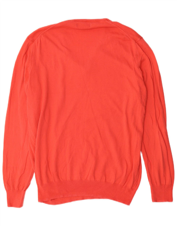 Maglione Zara da uomo con scollo a V XL in cotone rosso