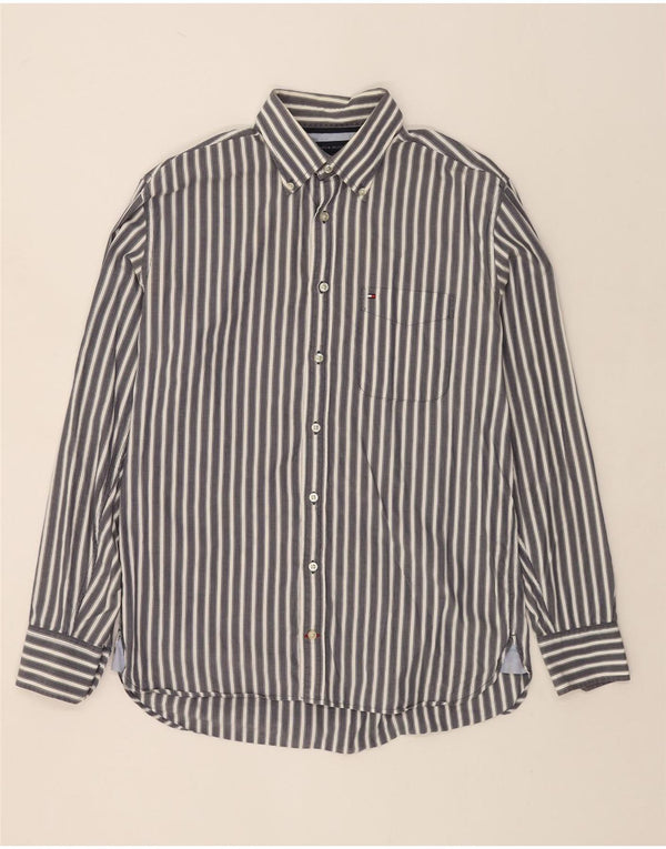 TOMMY HILFIGER Camicia da uomo in cotone gessato grigio medio