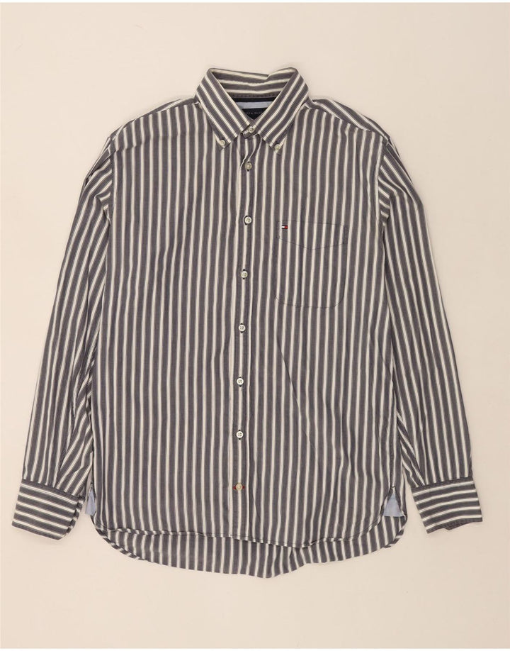 TOMMY HILFIGER Camicia da uomo in cotone gessato grigio medio