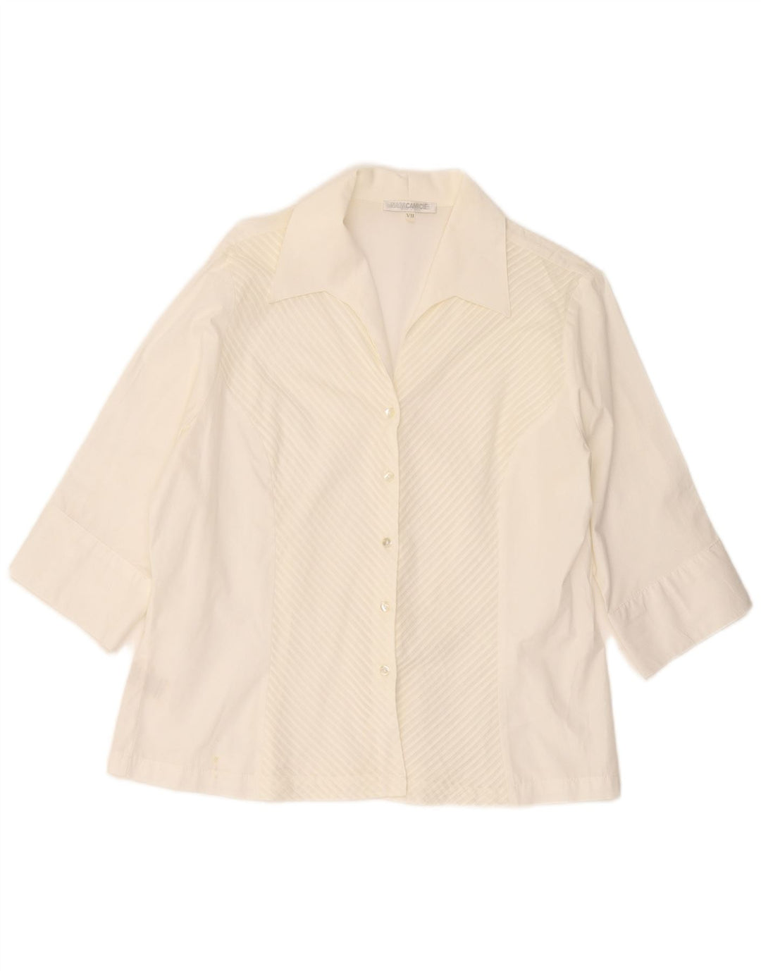 Naracamicie Camicia da donna con maniche a 3/4 US 7 Cotone a righe bianche medie