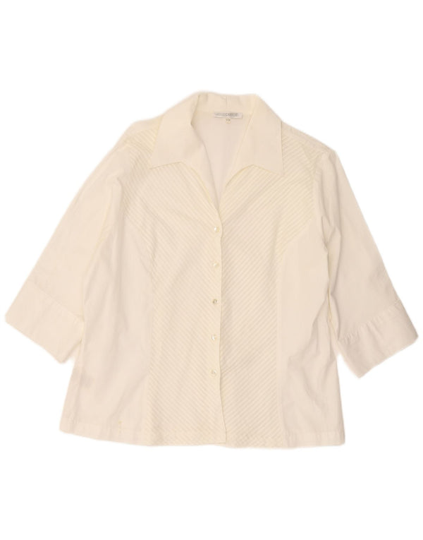 Naracamicie Camicia da donna con maniche a 3/4 US 7 Cotone a righe bianche medie