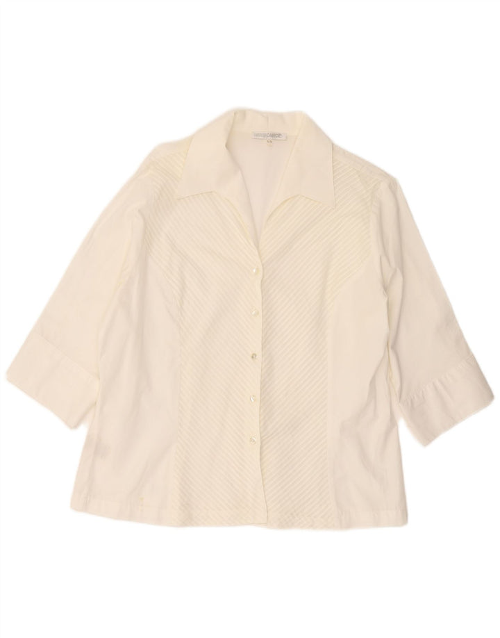 Naracamicie Camicia da donna con maniche a 3/4 US 7 Cotone a righe bianche medie