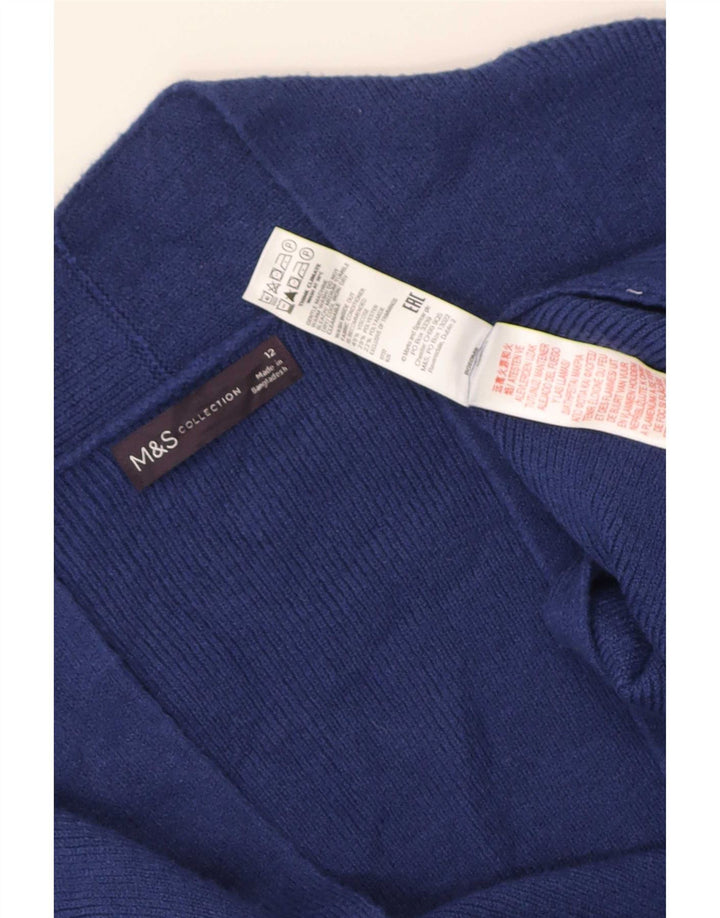 Maglione cardigan aperto lungo da donna Marks & Spencer UK 12 Blu medio