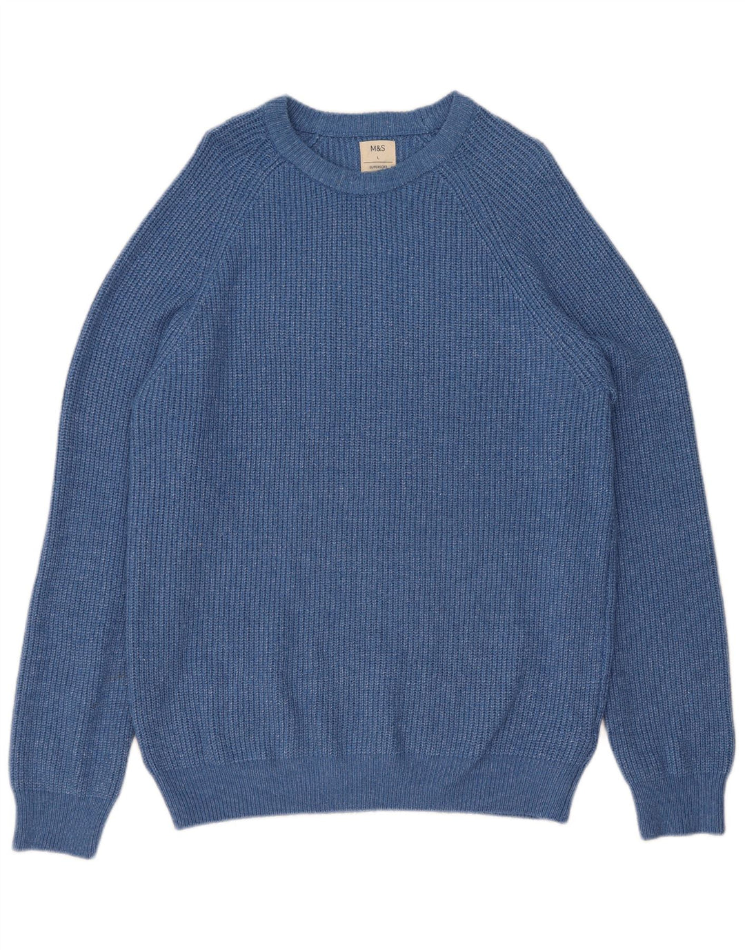 Maglione maglione girocollo da uomo Marks & Spencer grande poliammide screziato blu