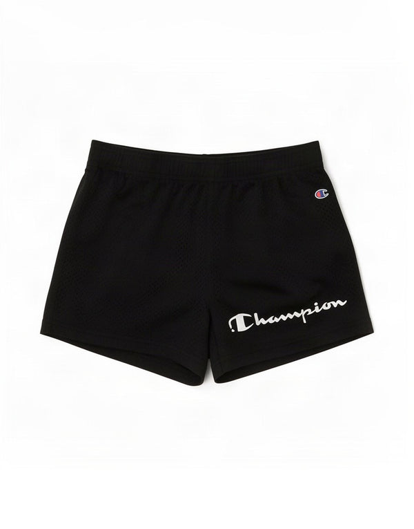Pantaloncini sportivi grafici per ragazze Champion 11-12 anni, grandi in poliestere nero