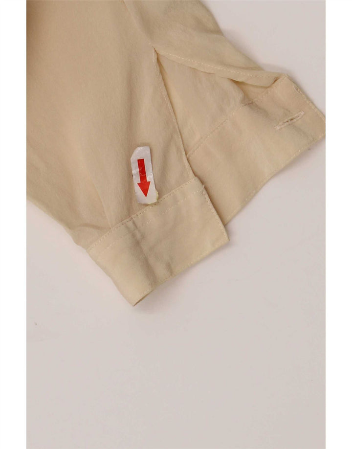 Camicetta camicia vintage da donna IT 44 seta media bianco sporco