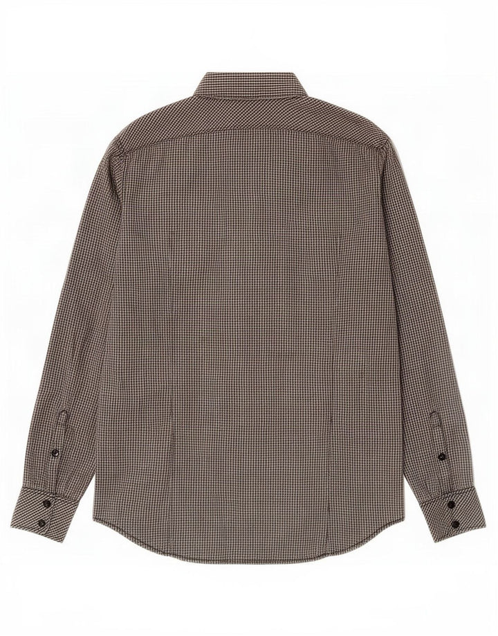 Camicia da uomo G-Star grande in cotone a quadretti grigio