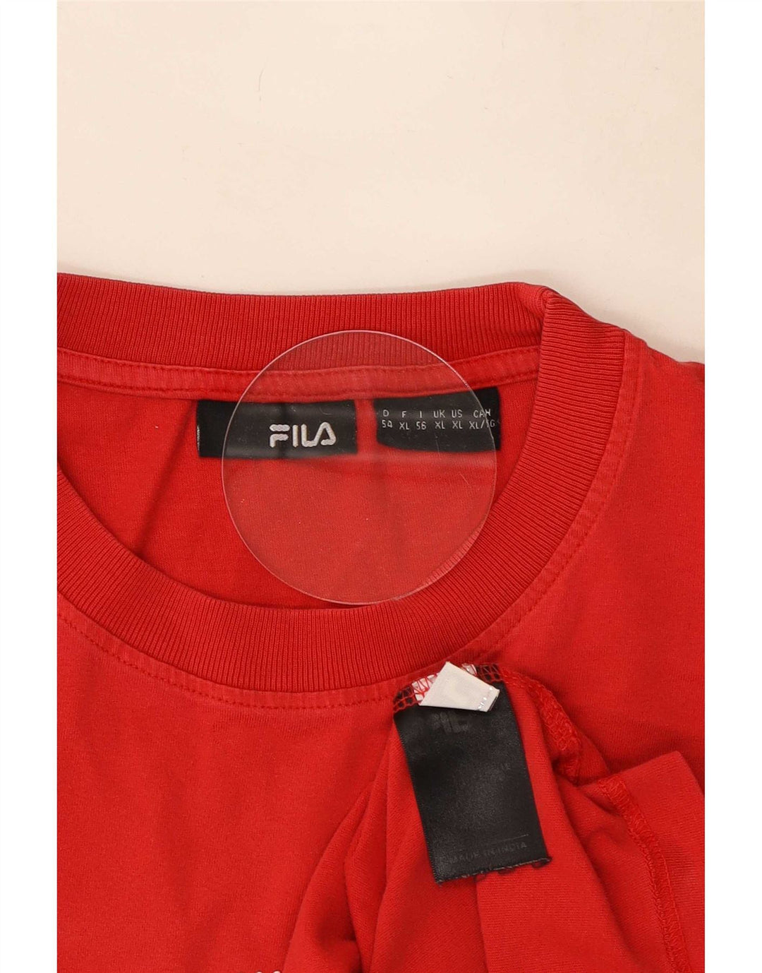 T-shirt grafica da uomo Fila Top XL in cotone rosso