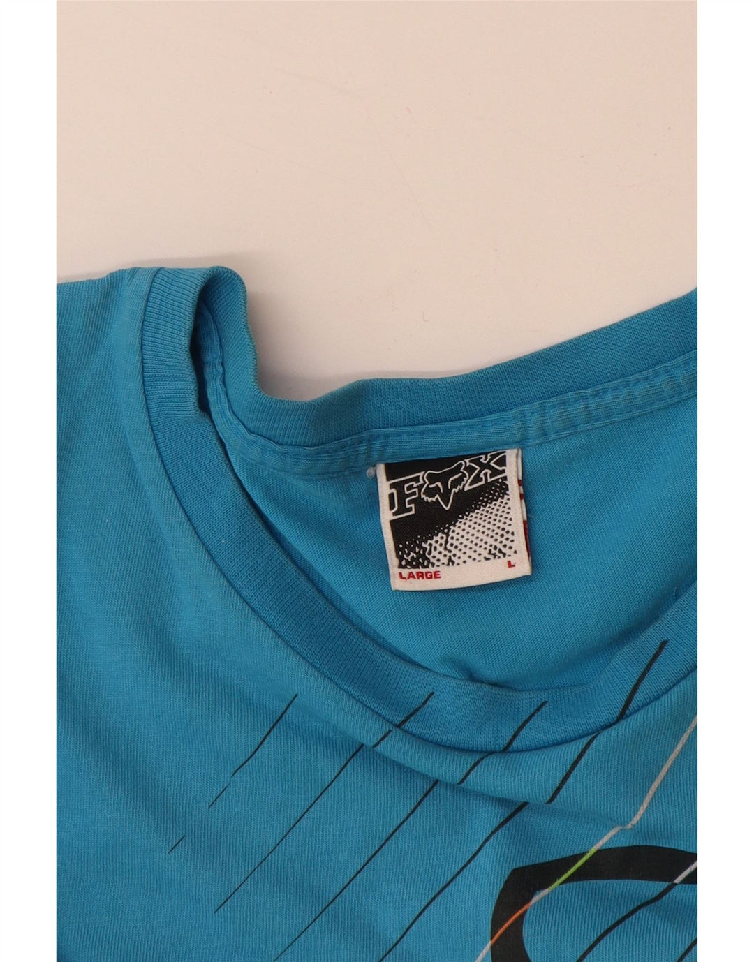 T-shirt grafica da uomo FOX Top grande in cotone blu