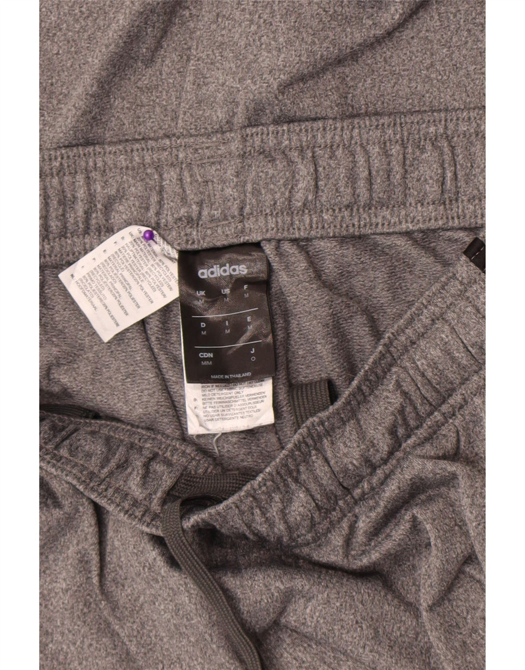 Pantaloni da tuta da uomo Adidas in poliestere grigio medio