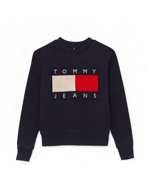 Felpa da donna Tommy Hilfiger Jumper UK 6 XS Blu navy Colourblock