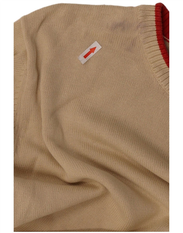 Maglione maglione girocollo da uomo Sergio Tacchini in cotone beige medio