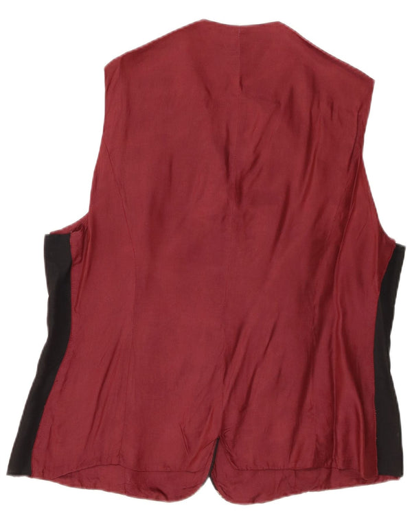 Gilet da donna vintage UK 16 grande bordeaux Paisley