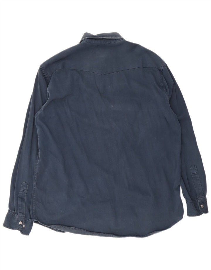 Camicia in denim da uomo Carrera taglia 39/40 cotone medio blu navy