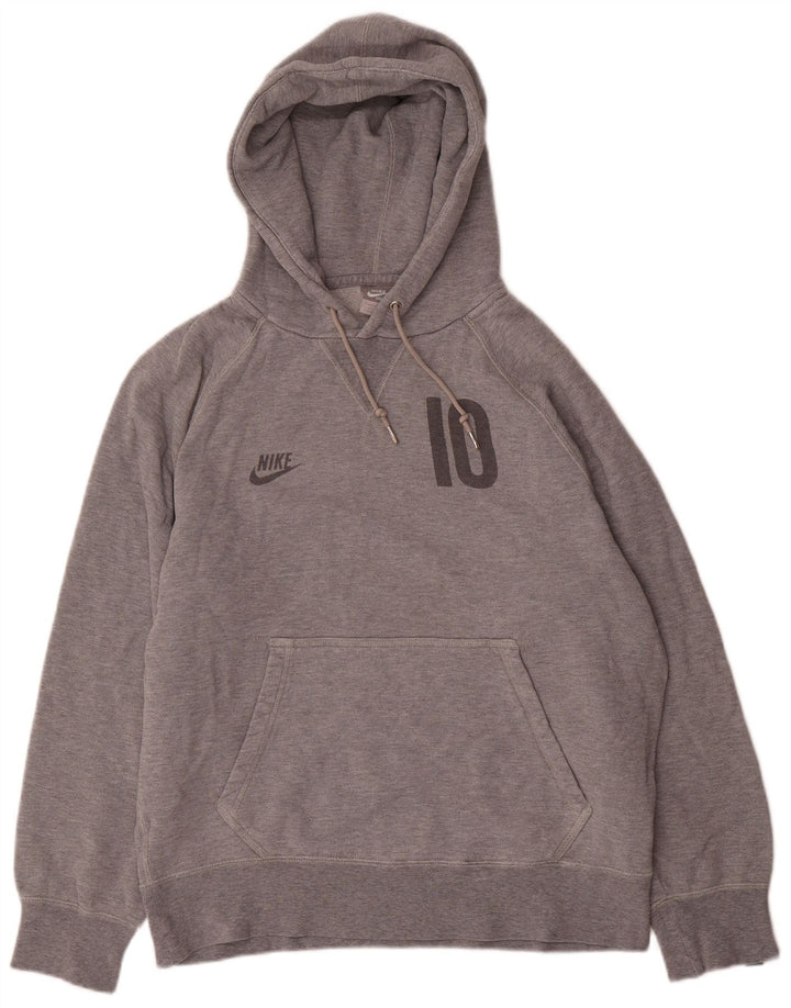 Felpa con cappuccio grafica Nike da uomo piccola in cotone grigio
