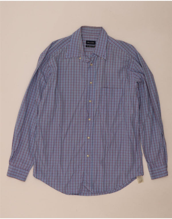 Camicia da uomo Massimo Dutti taglia 44 XL in cotone a quadri blu