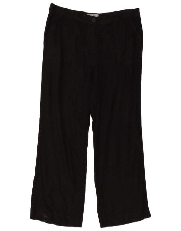 Pantaloni casual dritti da donna Marks & Spencer UK 16 Large W34 L30 Neri