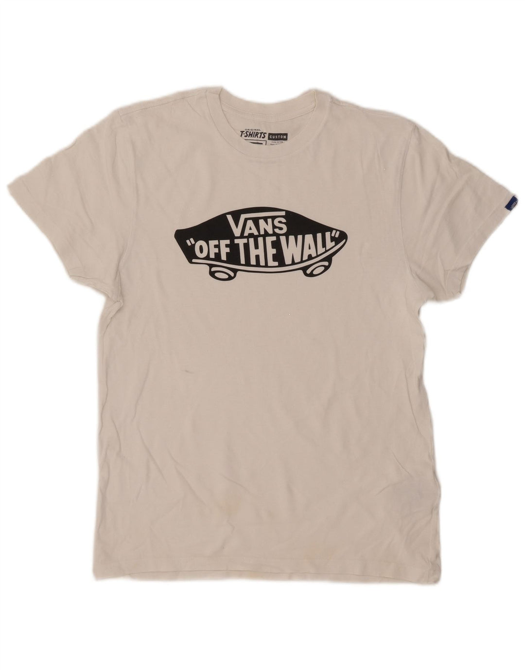 T-shirt grafica personalizzata da uomo Vans, top in cotone bianco medio