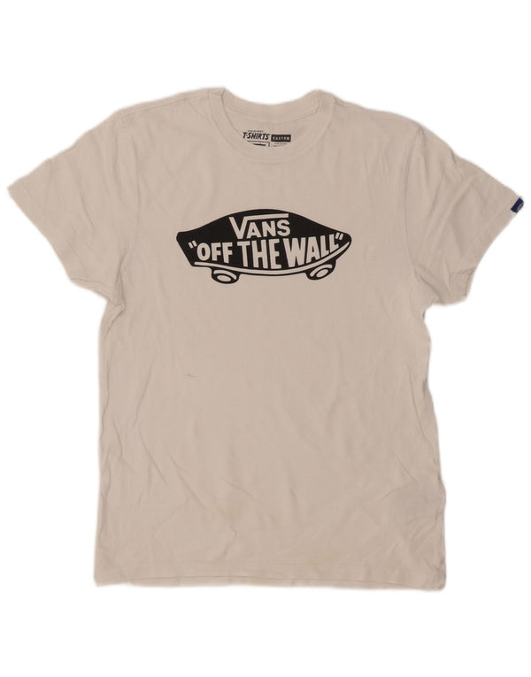T-shirt grafica personalizzata da uomo Vans, top in cotone bianco medio