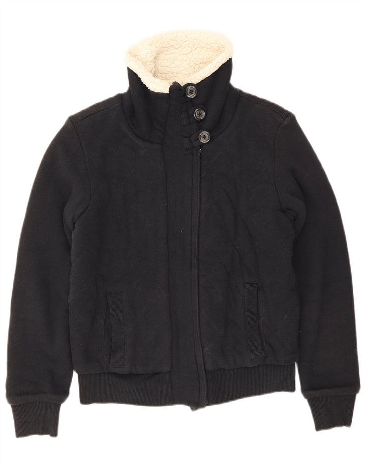 Giacca bomber sherpa da donna Gap UK 10 piccola in cotone blu navy