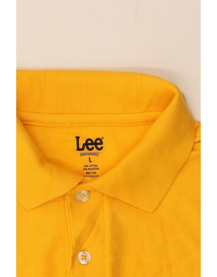 LEE Mens Polo Shirt Large Yellow Cotton Vintage Lee and Second-Hand Lee from Messina Hembry 