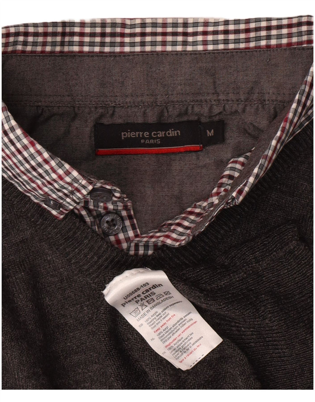 PIERRE CARDIN Maglione da uomo con scollo a V Classico grigio acrilico