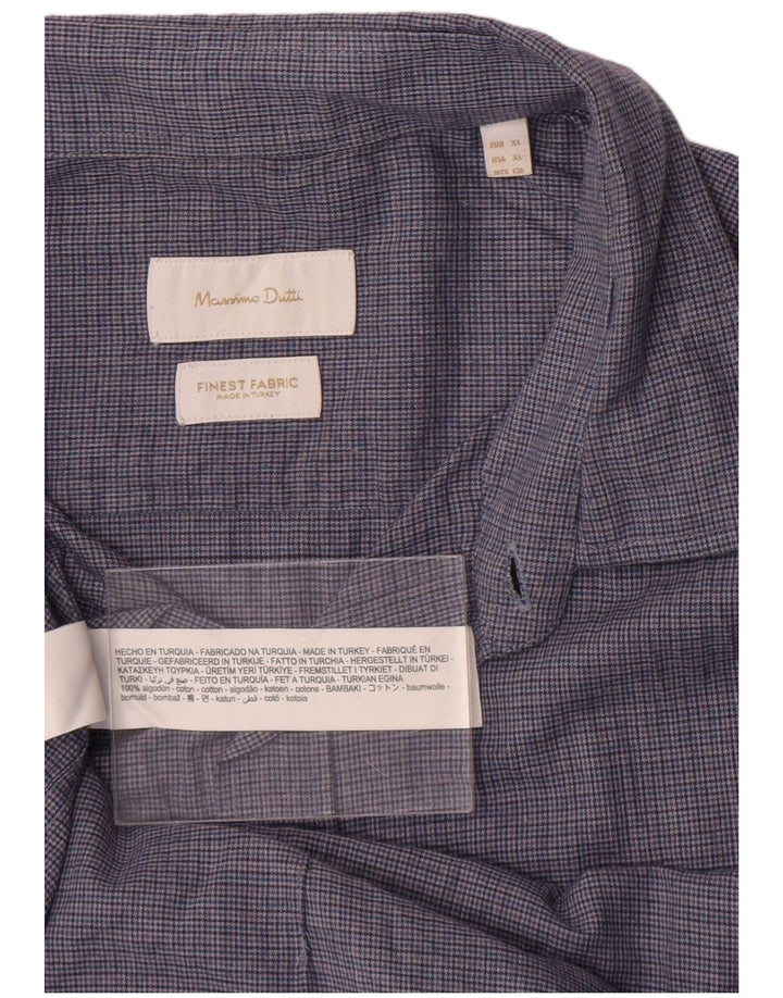 Camicia da uomo Massimo Dutti XL in cotone a quadri blu