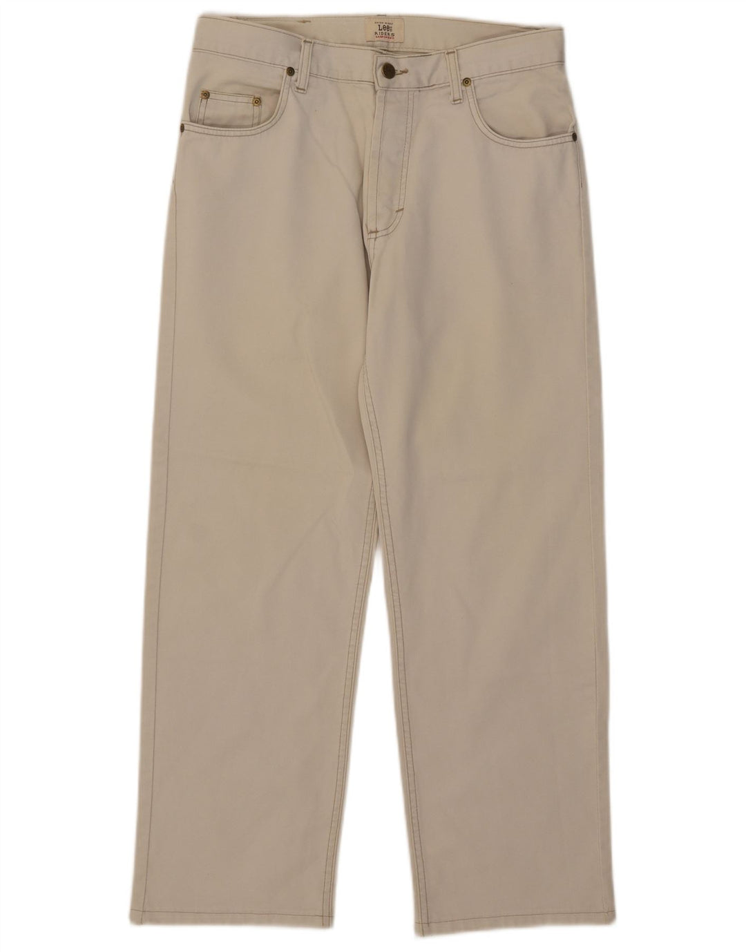 Jeans dritti da uomo Chicago Lee W32 L27 in cotone bianco sporco