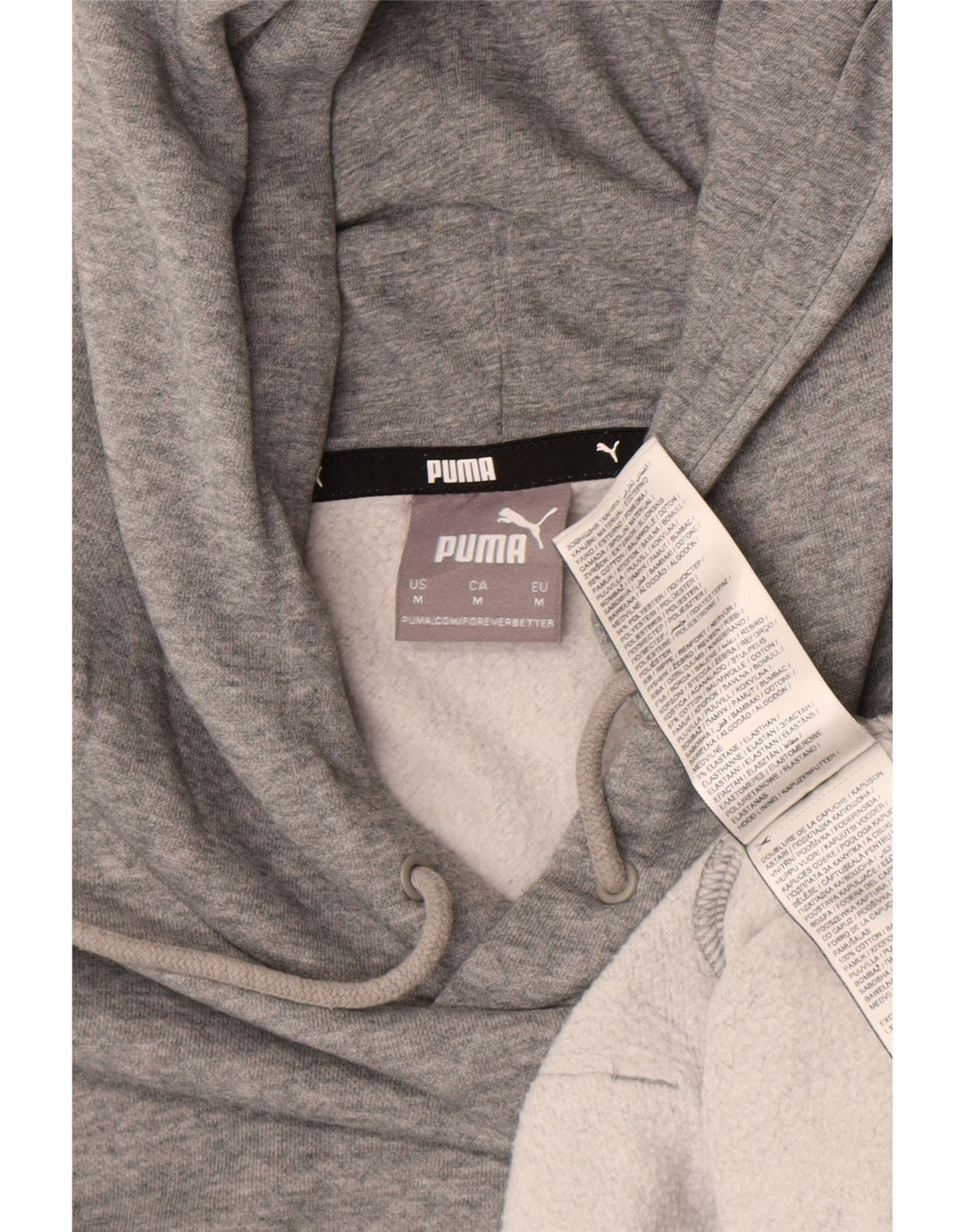 Felpa con cappuccio grafica da uomo Puma in cotone chiazzato grigio medio