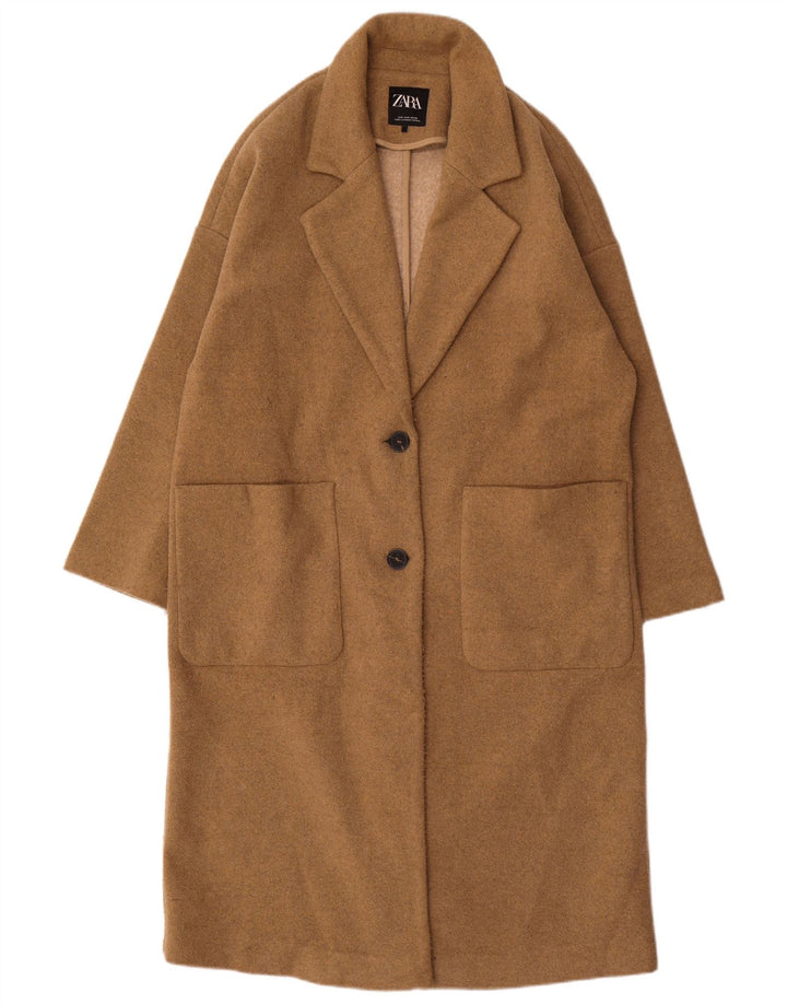 Soprabito oversize da donna Zara UK 10 piccolo poliestere beige