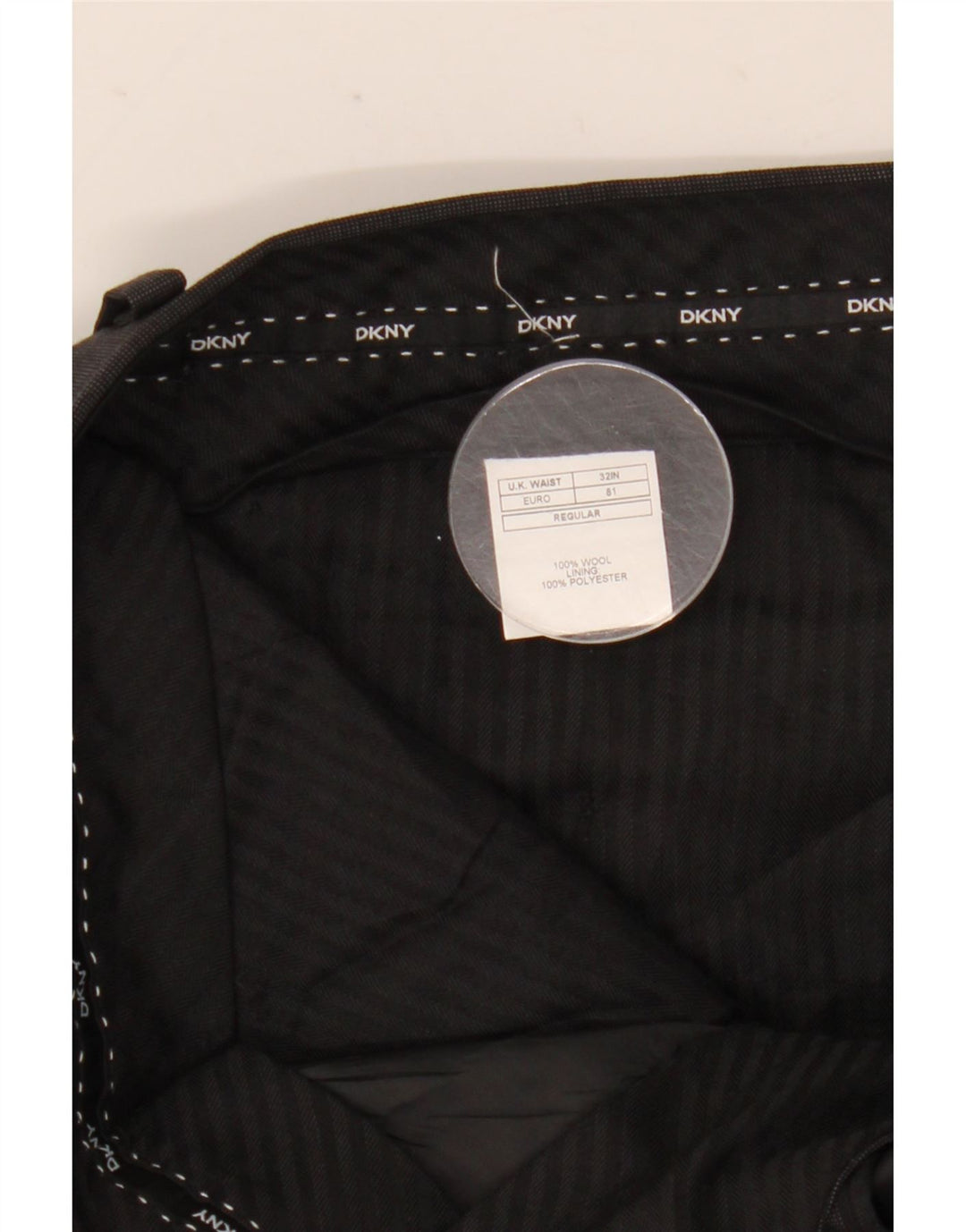 Pantaloni da abito slim da uomo Dkny W32 L31 in lana grigia