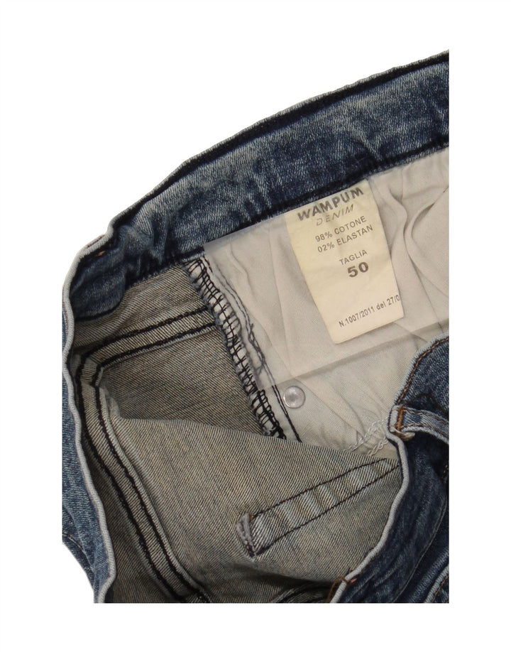 WAMPUM Womens Slim Jeans IT 50 Large W32 L31 Blue Cotton Vintage Wampum and Second-Hand Wampum from Messina Hembry 
