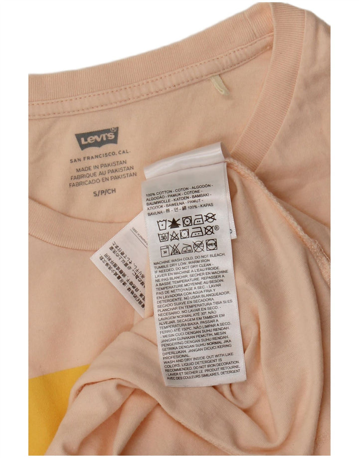 T-shirt grafica da donna Levi's Top UK 10 piccola in cotone rosa