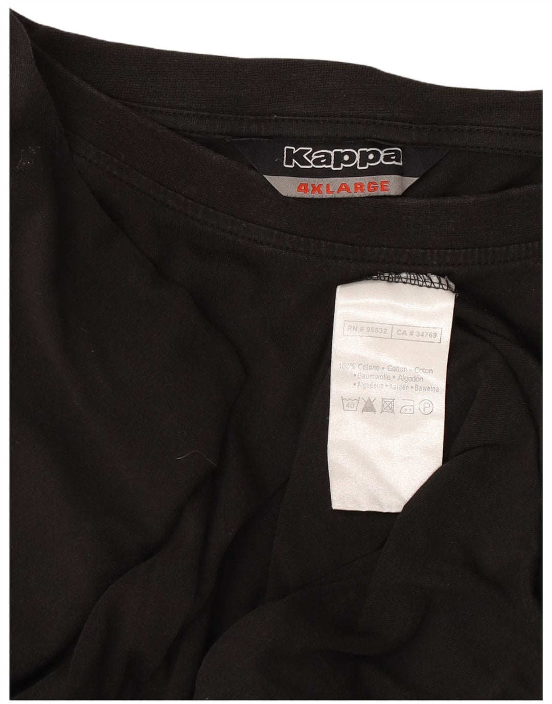 T-shirt uomo Kappa Top 4XL cotone nero