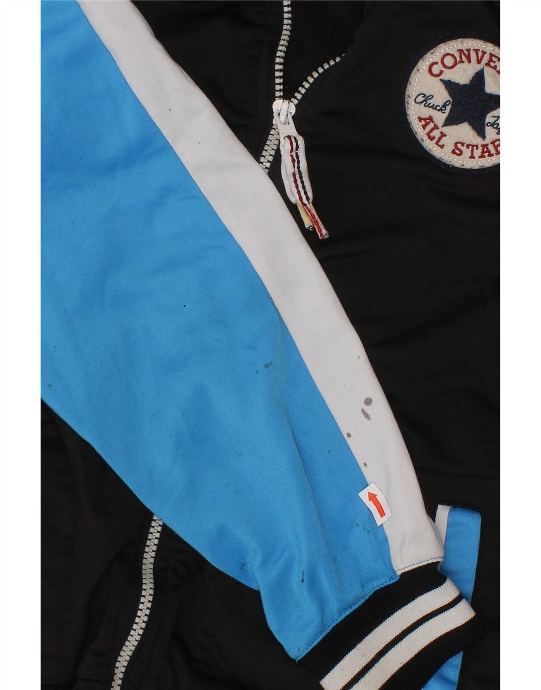 Giacca da tuta da ragazzo CONVERSE 10-11 anni, blocco colore nero medio