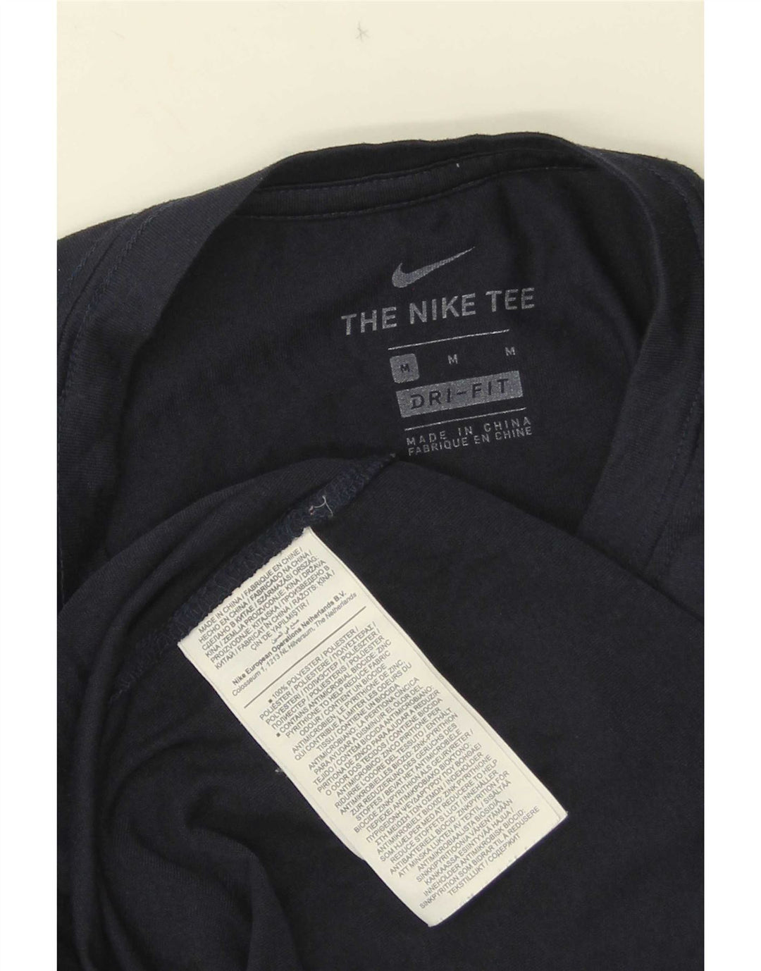 T-shirt grafica Nike da uomo Dri Fit Top medio in poliestere blu navy