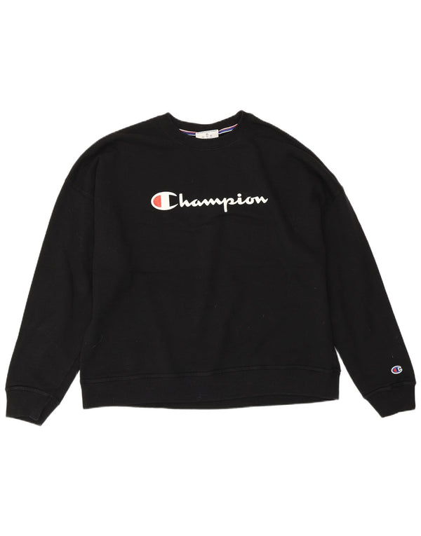 Felpa oversize con grafica da donna CHAMPION UK 18 XL Nera