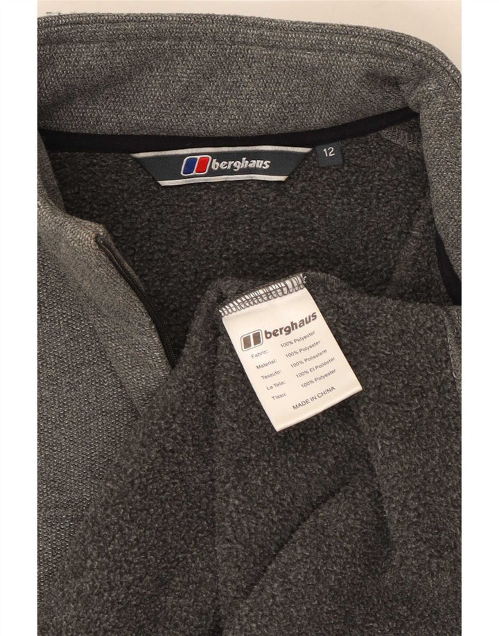 Felpa da donna con collo con zip Berghaus, maglione UK 12, poliestere grigio medio