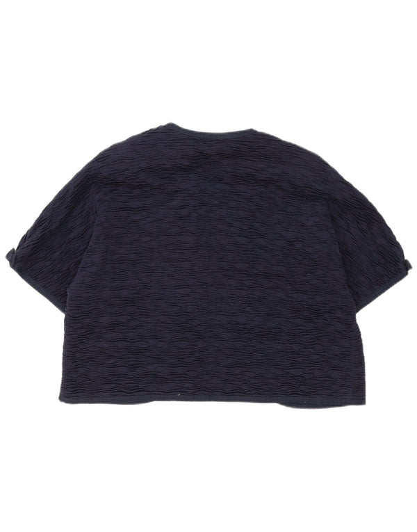 Liola Top Bolero Aperto a Manica Corta da Donna IT 52 2XL Cotone Blu Navy