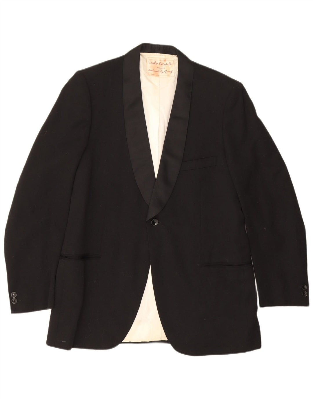 Giacca blazer vintage da uomo a 1 bottone UK 40 grande nera