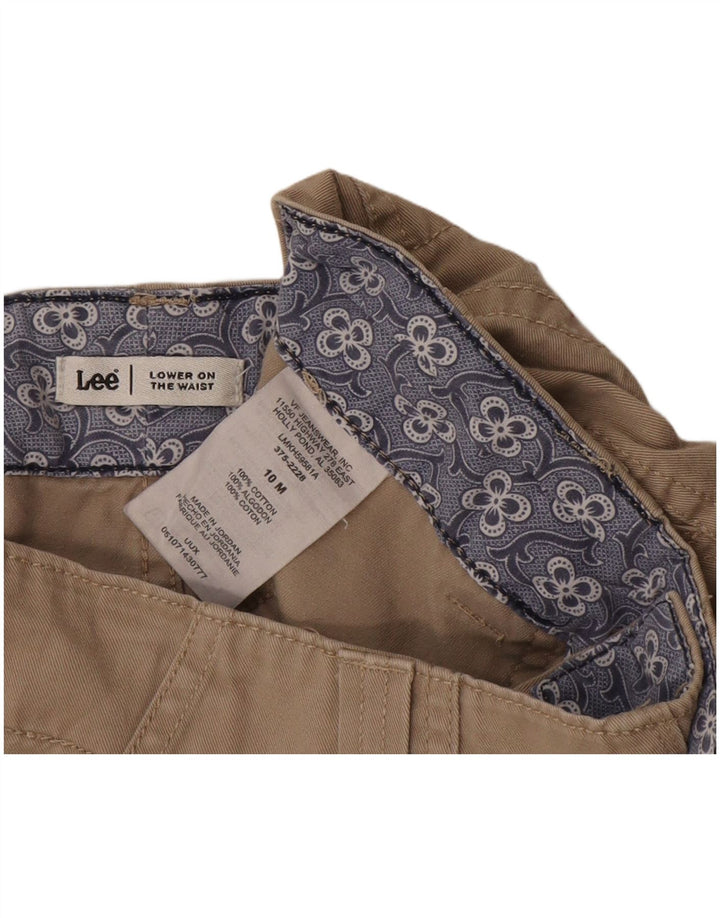 Pantaloncini cargo da donna Lee US 10 grandi W34 cotone beige