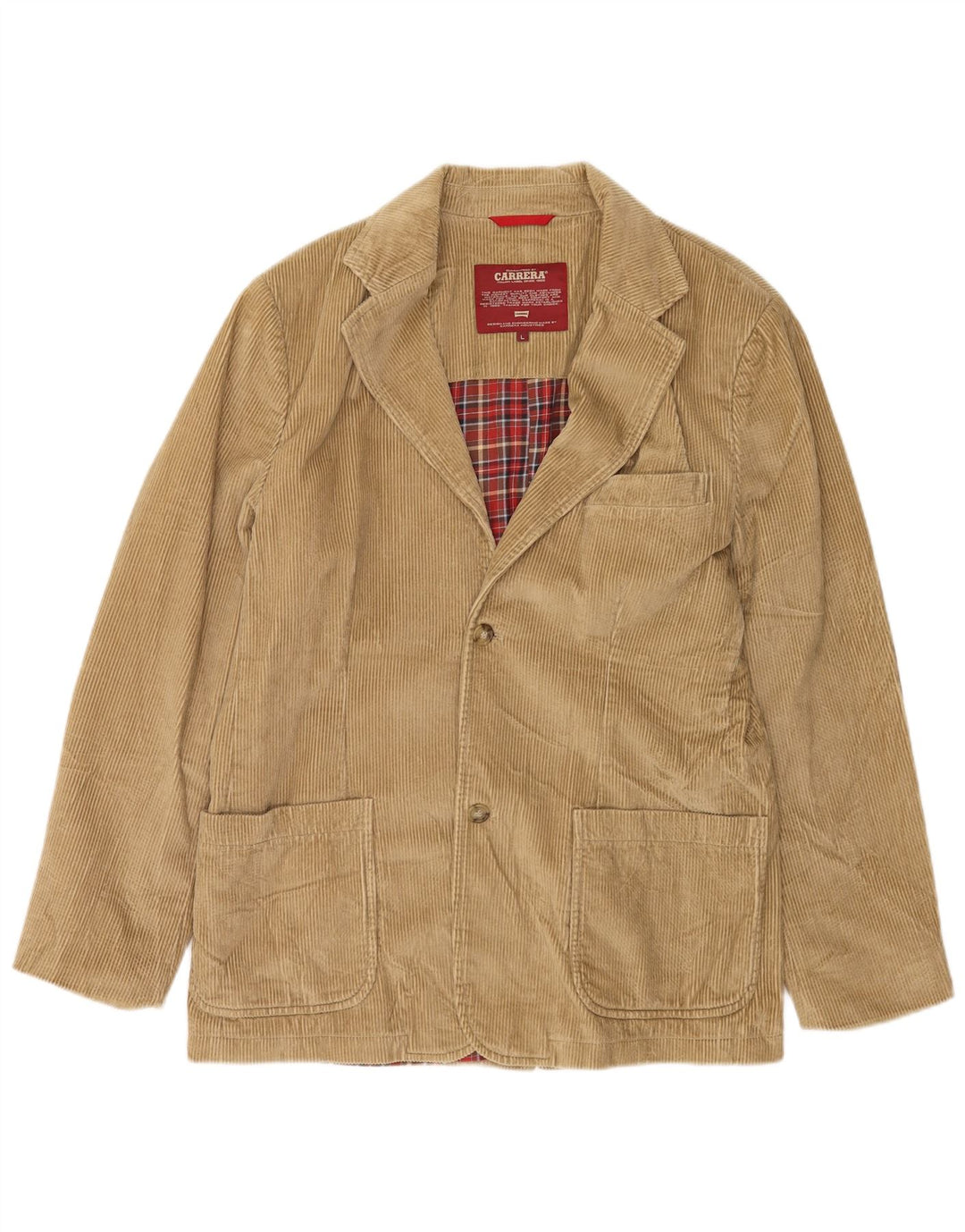 Giacca blazer da uomo in velluto a coste a 2 bottoni Carrera UK 40 grande beige