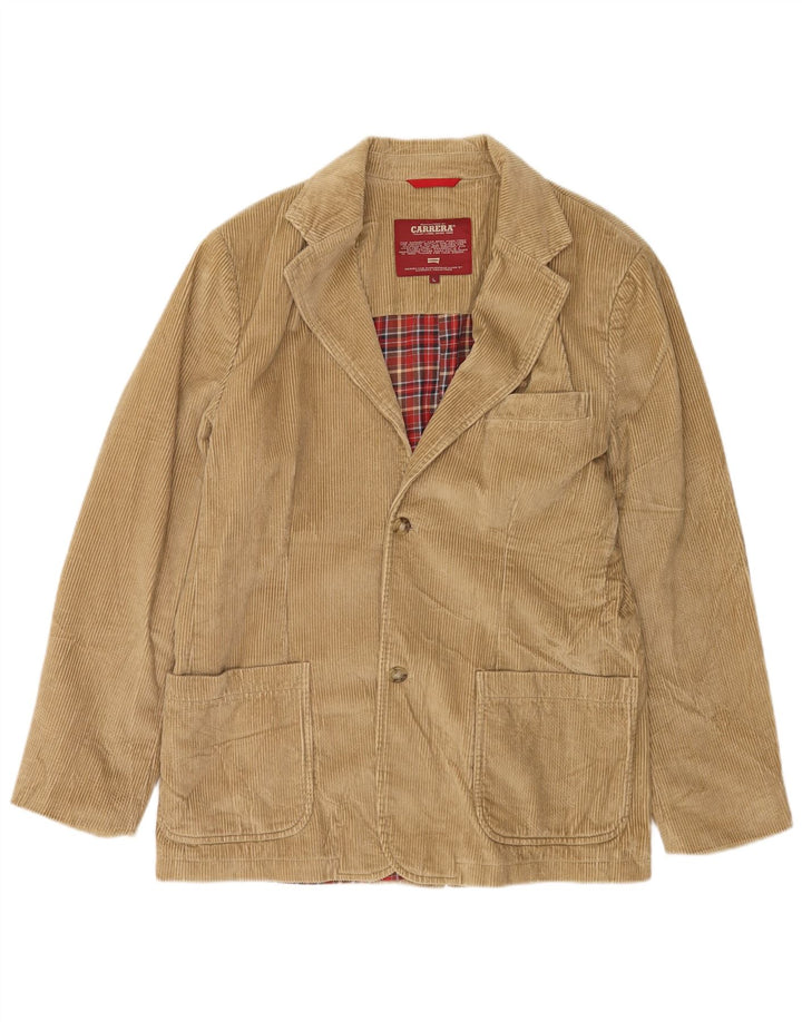 Giacca blazer da uomo in velluto a coste a 2 bottoni Carrera UK 40 grande beige