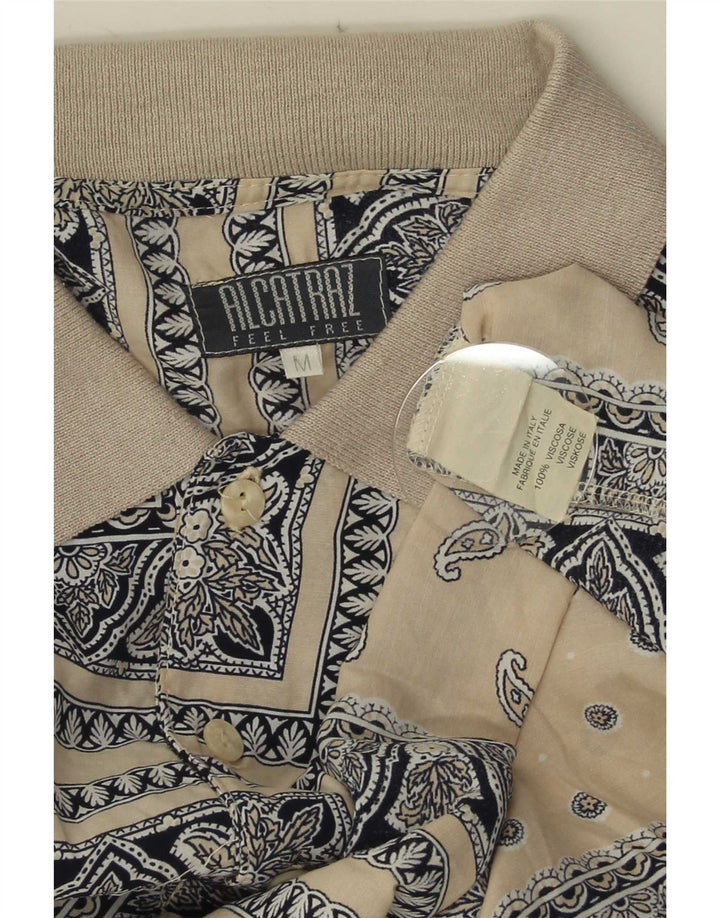 Camicia pullover a maniche corte da uomo Alcatraz in viscosa Paisley beige medio