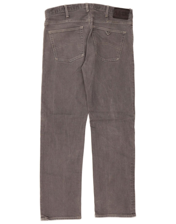 Jeans dritti regolari da donna Armani W34 L32 cotone grigio
