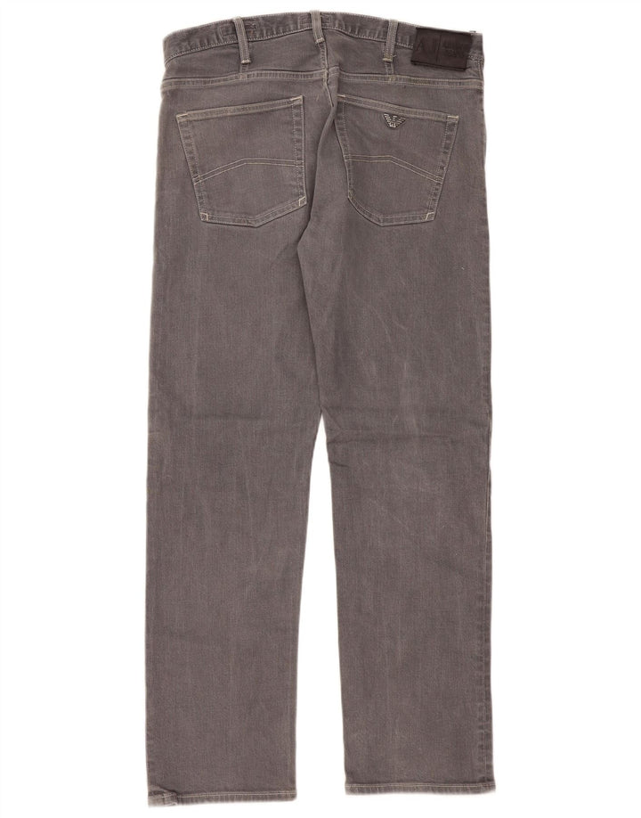 Jeans dritti regolari da donna Armani W34 L32 cotone grigio