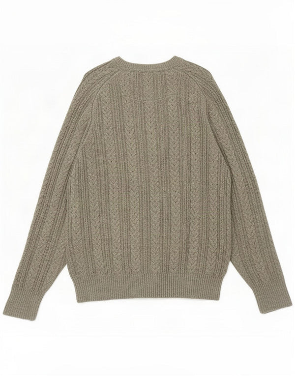 Fat Face Mens Boat Neck Jumper Sweater Large Grey Flecked Cotton