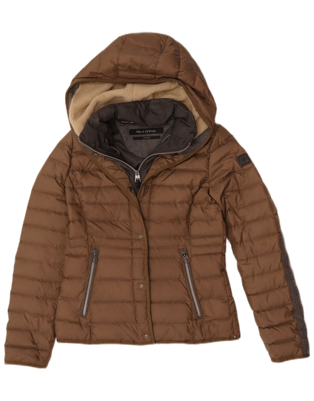 Giacca imbottita con cappuccio da donna Marc O'Polo EU 36 Small Brown Colourblock