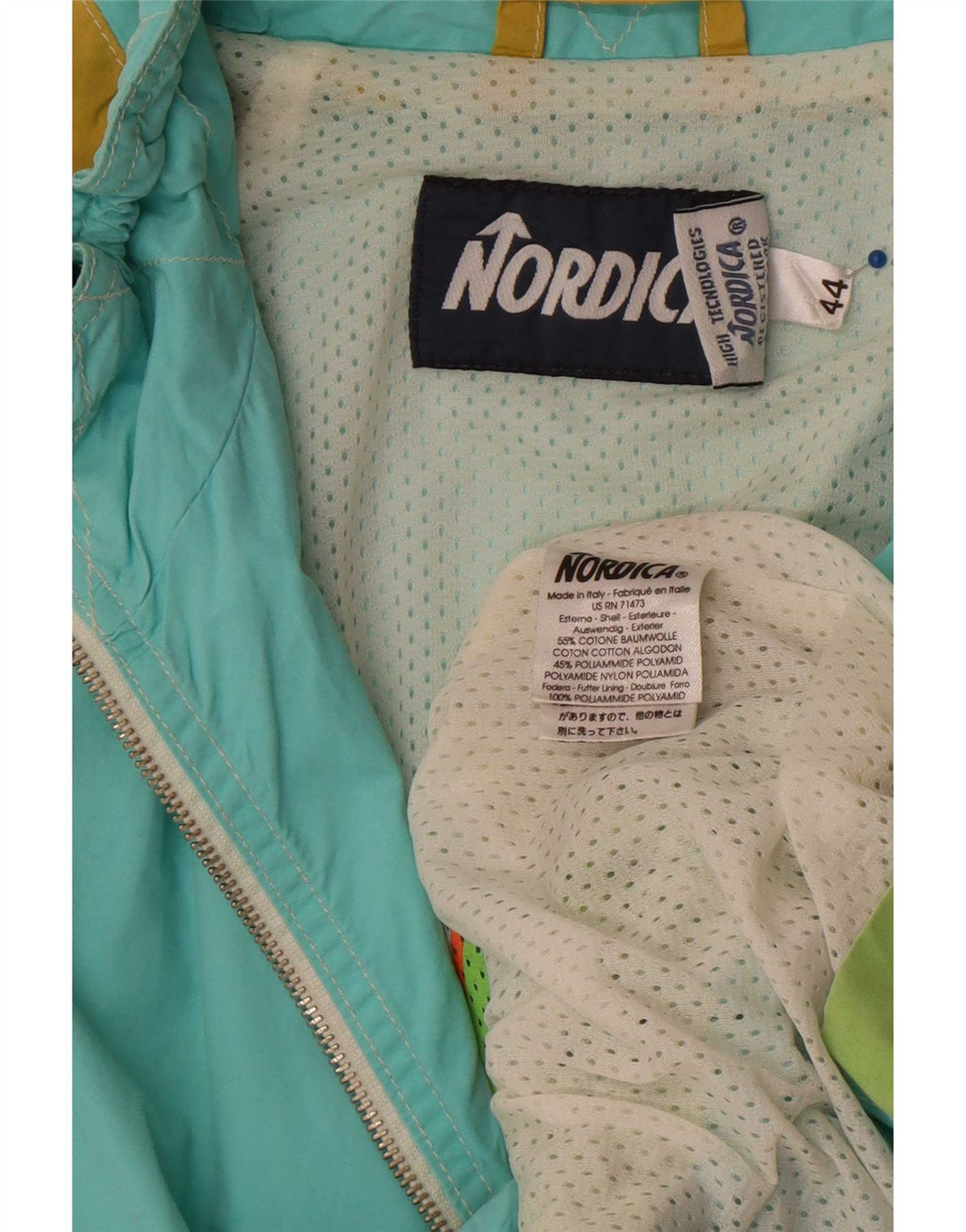 Giacca antipioggia da donna Nordica IT 44 Cotone color block medio multicolore