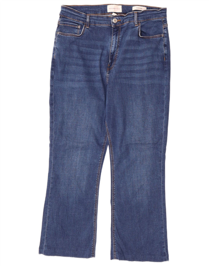 Jeans svasati slim crop da donna Marks & Spencer UK 16 Large W32 L25 Blu